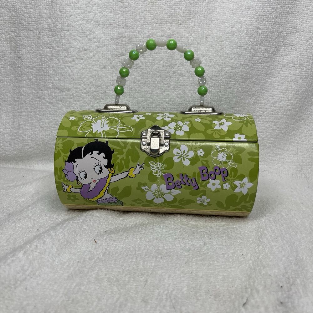 2006 Betty Boop Green Metal Purse Beaded Handle